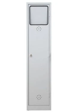 PROREGAL Wäschesammelschrank Raccoon | HxBxT 180x40x50 Cm | Vorhängeschloss | Grau