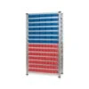 PROREGAL Fachbodenregal Mit 70 Roten Industrieboxen 400S & 35 Blauen Industrieboxen 400B | 15 Fachböden | HxBxT 197x112x40cm | Verzinkt -Proregal e3ebacfd b183 4ed3 bbc3 616d5f9eb49d