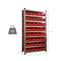 PROREGAL Fachbodenregal Für Sichtlagerboxen (ohne Boxen) | 10 Fachböden | HxBxT 197x112x32cm | Fachlast 235kg | Verzinkt -Proregal e7b5ac4d 3eef 49da ba4a b302984bf75c