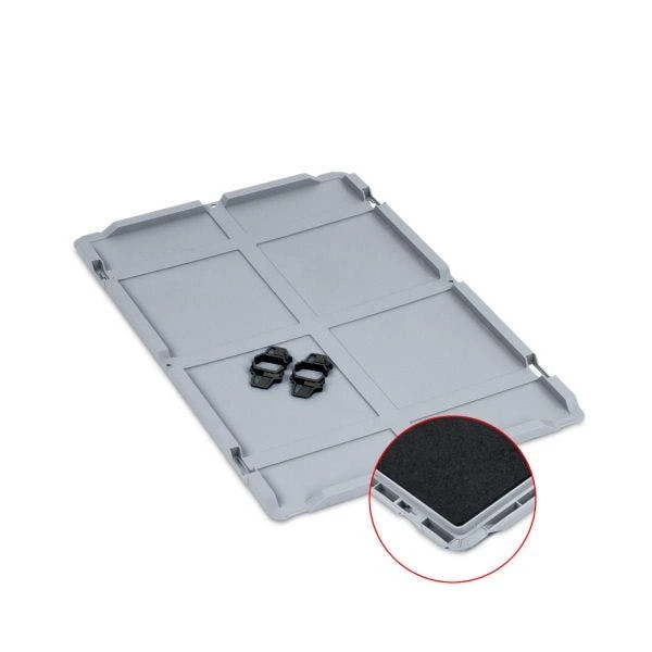 PROREGAL 10x Scharnierdeckel Set Eurobox NextGen Mit Schaumstoff Und 2 Schwarze Schiebeschnappverschlüsse | BxT 40x60cm | Eurobehälter 3 PROREGAL 10x Scharnierdeckel Set Eurobox NextGen Mit Schaumstoff Und 2 Schwarze Schiebeschnappverschlüsse | BxT 40x60cm | Eurobehälter