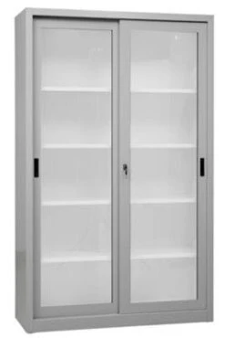 PROREGAL Schiebetürenschrank Mammut| 5 Ordnerhöhen | Glastüren | HxBxT 195x120x45 Cm | Grau -Proregal ec059333 e5ad 404e be33 b3c1650a5a0d