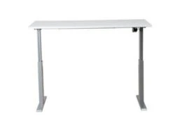 PROREGAL Elektrisch Höhenverstellbarer Schreibtisch Zebra | HxBxT 70-116x140x80 Cm | Silber-Weiß -Proregal ecebbf33 919d 4c52 9ed4 c5e8339fc765