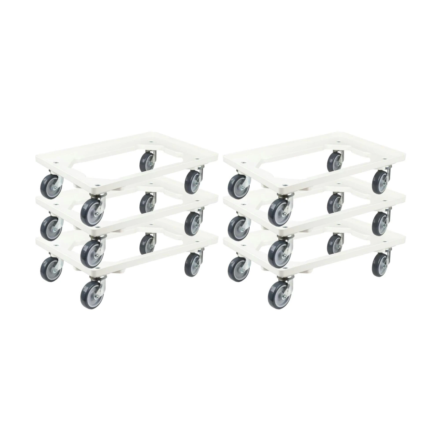 PROREGAL Transportroller Für Euroboxen 60x40cm Mit Gummiräder Weiß | Offenes Deck | 4 Lenkrollen | Traglast 300kg 9 PROREGAL Transportroller Für Euroboxen 60x40cm Mit Gummiräder Weiß | Offenes Deck | 4 Lenkrollen | Traglast 300kg – Bild 7