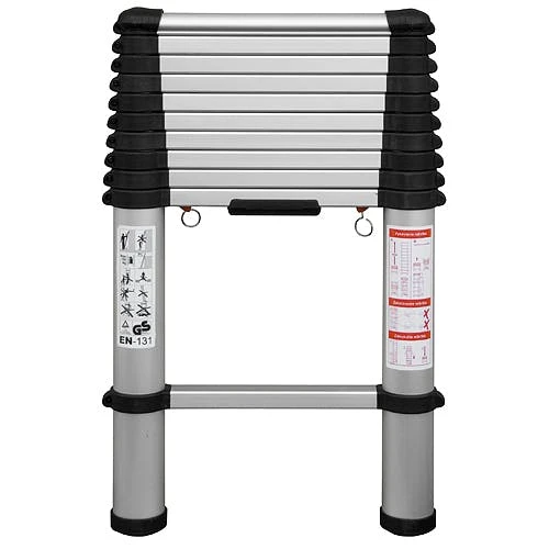 PROREGAL Metal Flexible Single Giraffe Aluminium-Teleskop-Anlegeleiter | 11 Sprossen | HxB 78-320x47cm | 150kg Tragkraft | Teleskopleiter, Trittleiter 5 PROREGAL Metal Flexible Single Giraffe Aluminium-Teleskop-Anlegeleiter | 11 Sprossen | HxB 78-320x47cm | 150kg Tragkraft | Teleskopleiter, Trittleiter – Bild 3