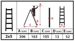 PROREGAL Wood Double Giraffe Holz-Sprossen-Stehleiter | 2x5 Sprossen | 163cm Hoch | Leiter, Trittleiter, Bockleiter, Sprossen-Doppellleiter -Proregal eee4b2a2 c63b 42c0 86d1 f6f5bd811295