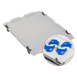 PROREGAL 10x Auflagedeckel Set Eurobox NextGen Mit 4 Blauen Schiebeschnappverschlüssen | BxT 40x60 | Eurobehälter