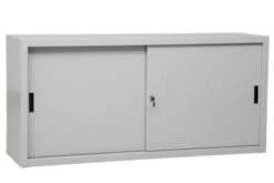 PROREGAL Schiebetürenschrank Ant | 2 Ordernhöhen | HxBxT 75x160x45 Cm | Grau -Proregal fa2cd4ac a873 4f05 8fea 79efbc119401